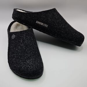 Birkenstock Charcoal Wool Slip-Ons